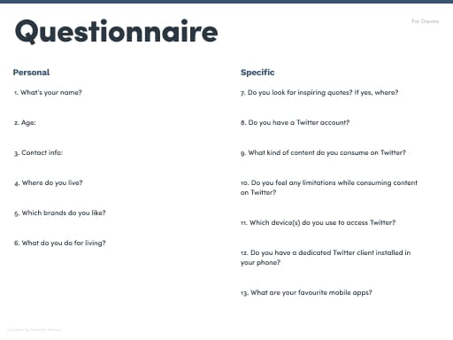 Dquote App - UX Questionary